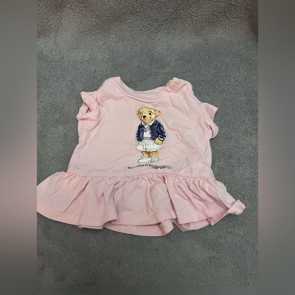 Authentic Ralph Lauren Light Pink Shirt- 3 months